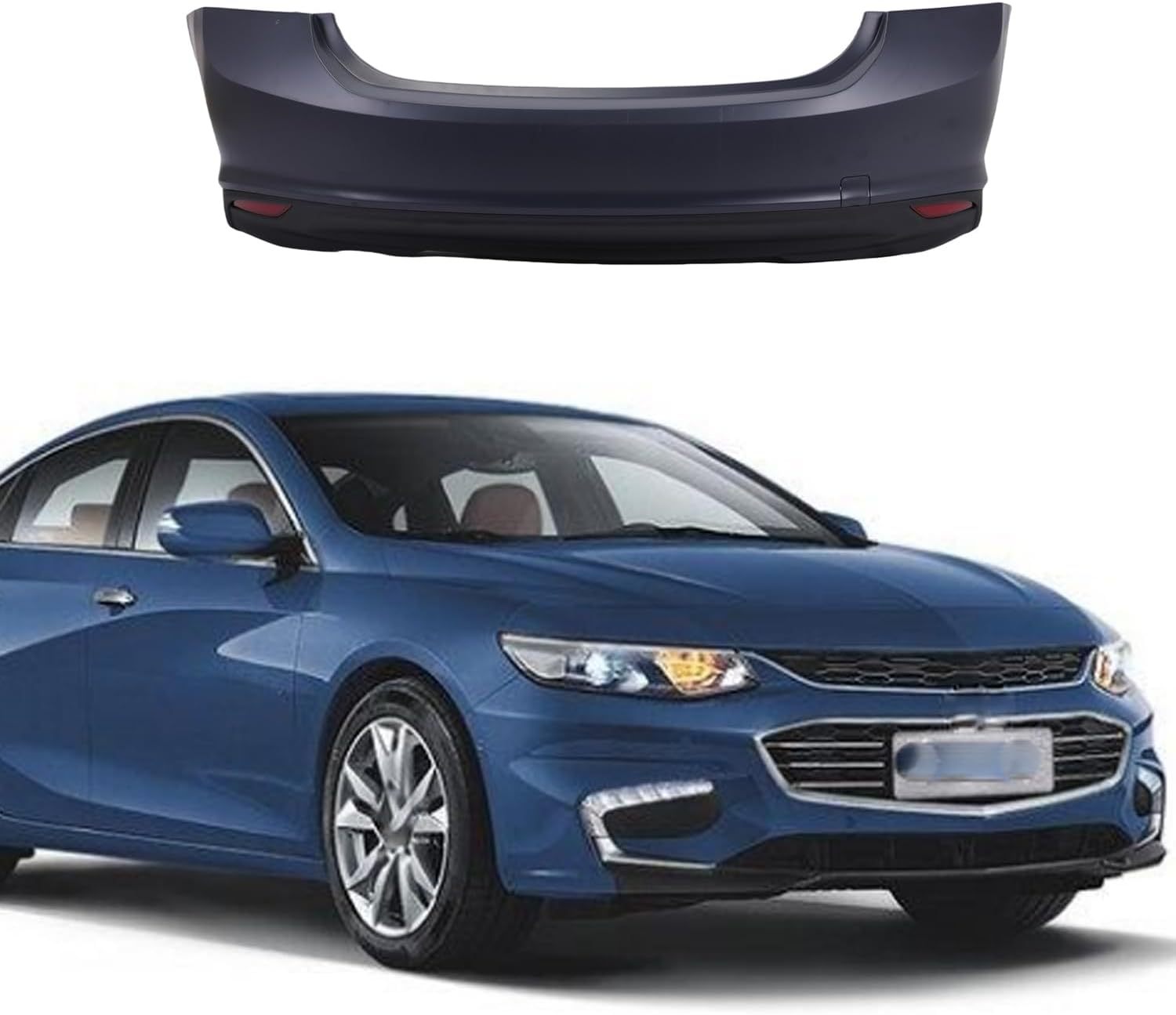 For Chevrolet Malibu 2016 2017 2018 2019 2020 Rear Bumper Kit W/Upper Lower Brackets Cover Assembly