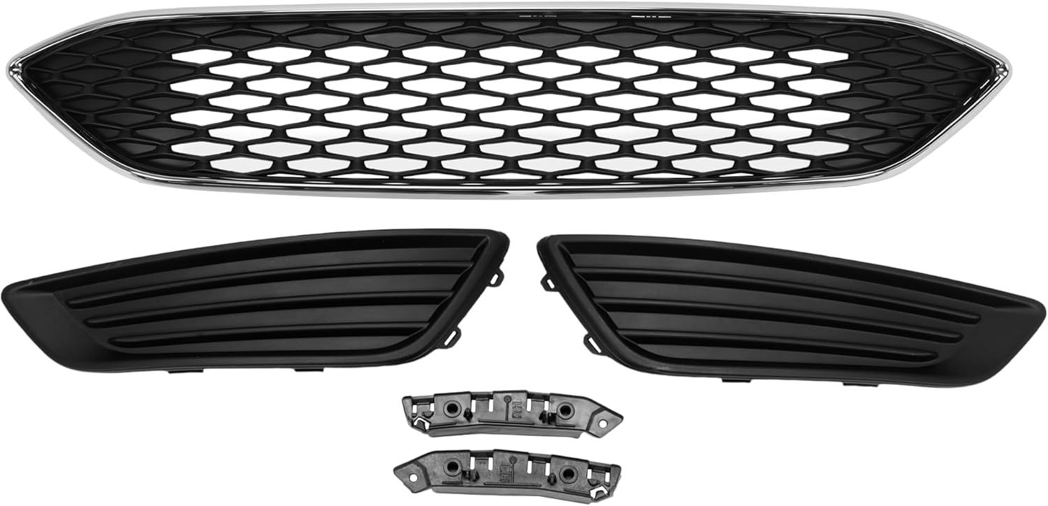 Fits For 2015 2016 2017 2018 Ford Focus Front Bumper Cover Complete Grill Upper Lower 7PCS/Set