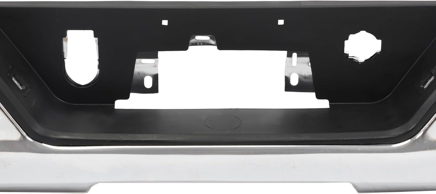 Fits For 2019-2023 Chevy Silverado GMC Sierra 1500 Classic Chrome Steel Rear Bottom Bumper Face Bar w/Sensor + w/Exhaust Hole
