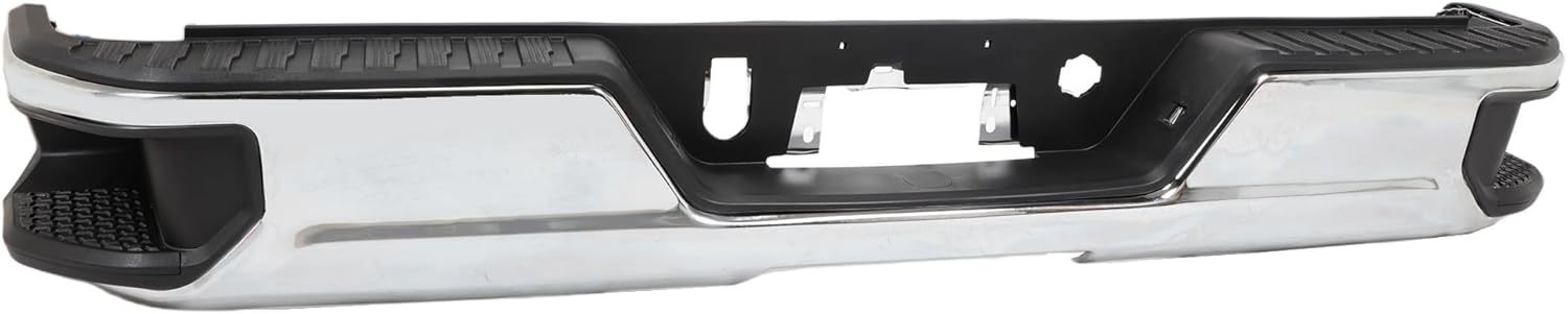 For 2019-2023 Chevy Silverado 1500 GMC Sierra 1500 Rear Step Bumper Assembly Chrome Steel Without/Exhaust Without/Sensors Replacement