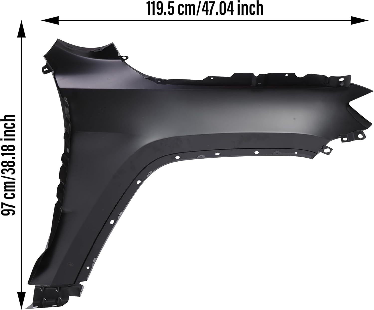 Front Left Fender Compatible with 2011-2022 Jeep Grand Cherokee Replacement for 55369597AF Steel Wheel Driver Side Fender Panel Black