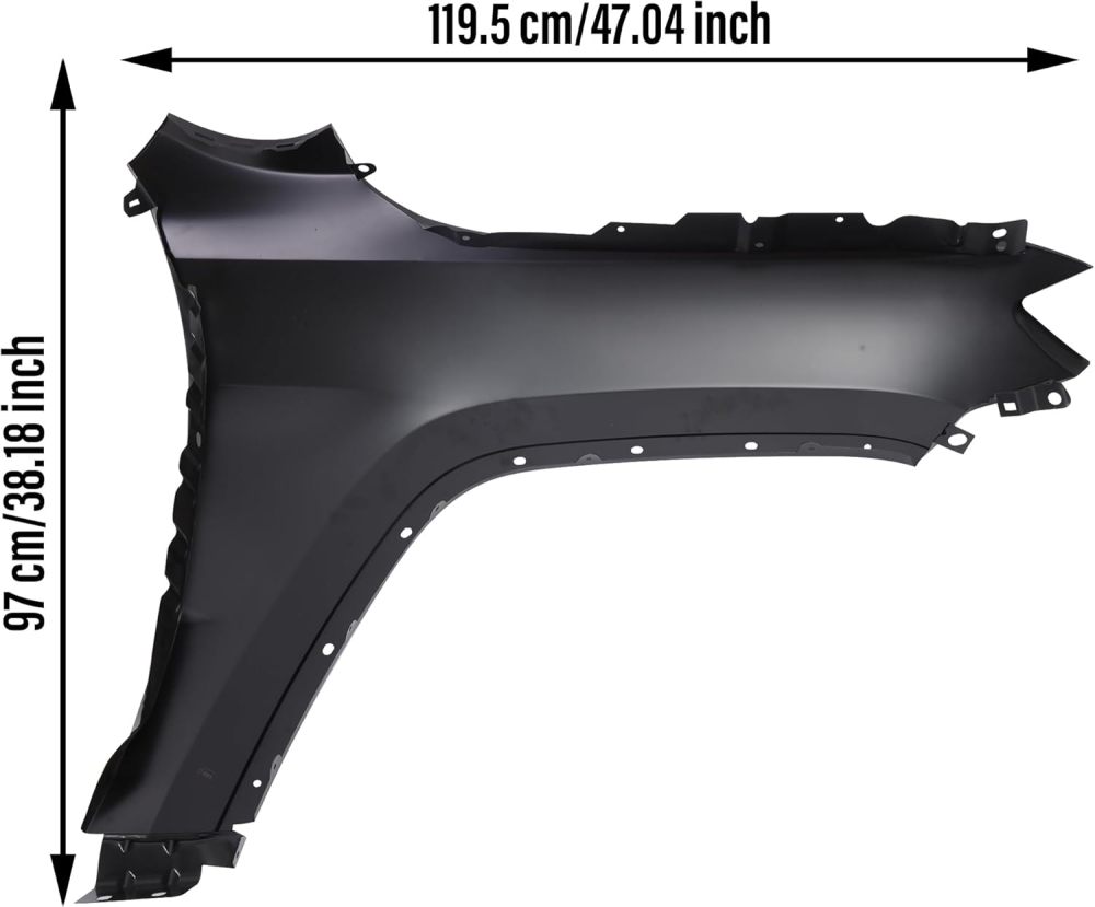 Front Left Fender Compatible with 2011-2022 Jeep Grand Cherokee Replacement for 55369597AF Steel Wheel Driver Side Fender Panel Black