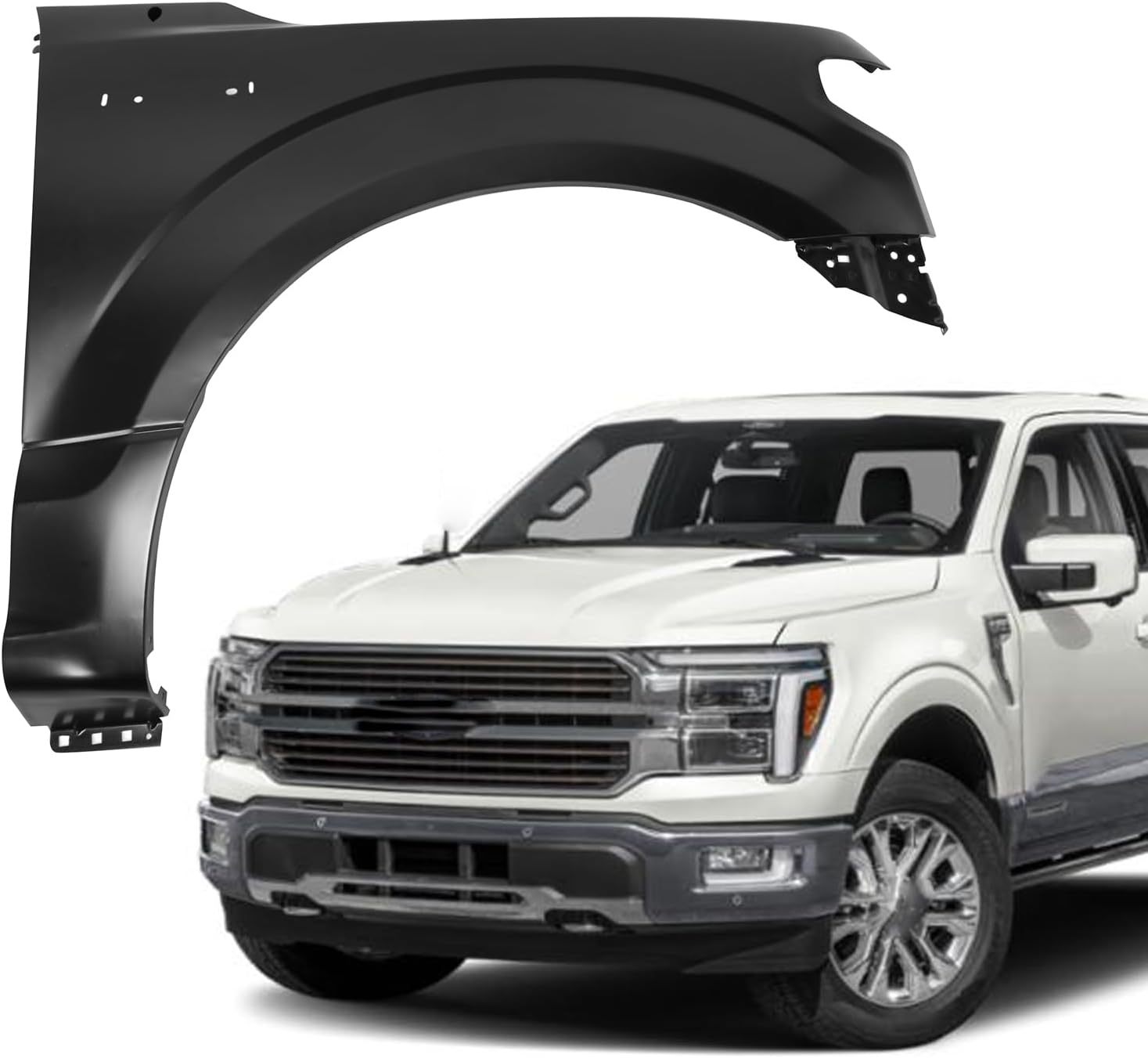 Front Passenger Side Fender Compatible with 2015-2020 Ford F-150 Car Right Fender Replacement Of JL3Z16006A