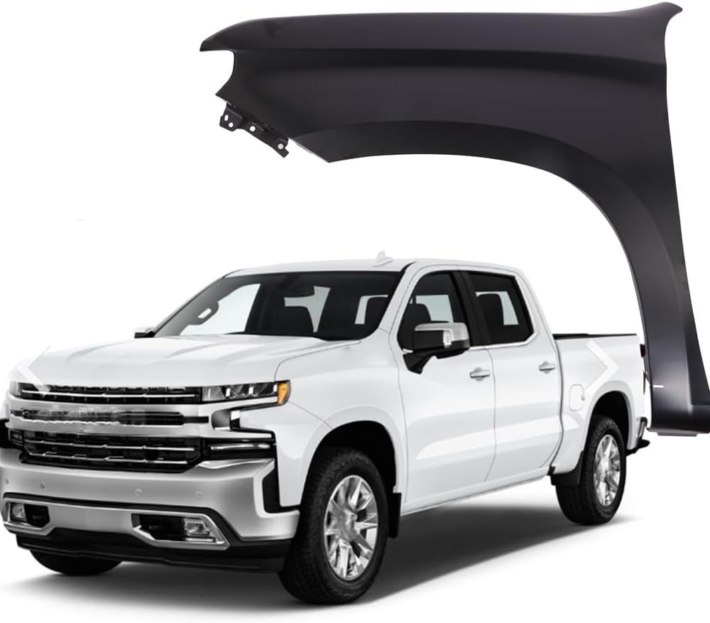 Front Left Driver Side Fender Compatible with 2019-2023 Chevy Silverado 1500 LT RST 4-Door Primed Steel 84502610
