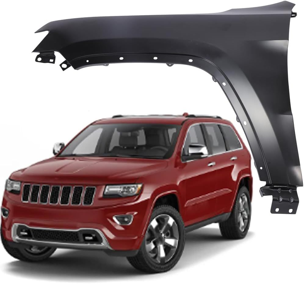 Front Left Fender Compatible with 2011-2022 Jeep Grand Cherokee Replacement for 55369597AF Steel Wheel Driver Side Fender Panel Black