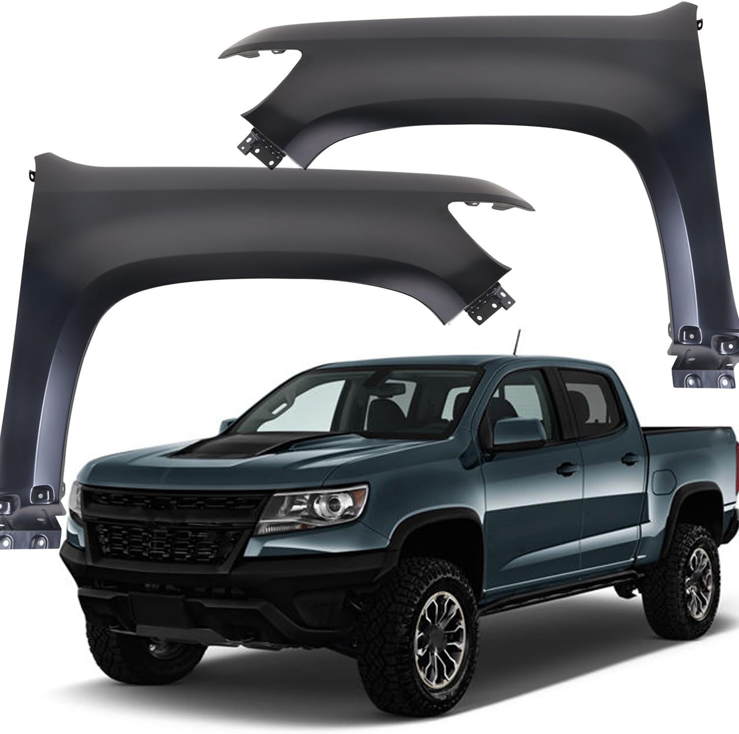 Replacement Front Fender Driver Passenger Side Steel Primed Fit For 2015-2022 Chevy Chevrolet Colorado 23373629/23354494