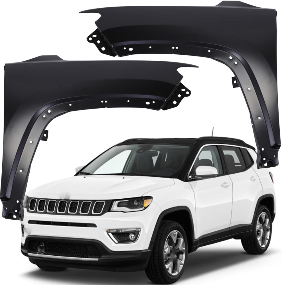 Front Right Left Fender Compatible with 2017 2018 2019 2020 2021 2022 2023 Jeep Compass Steel Primed Replace OEM 68430056AA/68430057AA