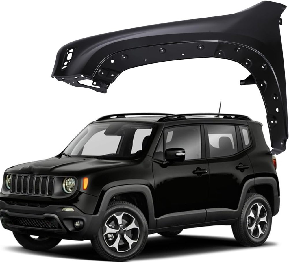 Front Fender w/Molding Holes Compatible with 2015-2023 Jeep Renegade Replacement for 68306752AA 8307086AA Steel Fender Panel (Driver Side/Right Passenger)