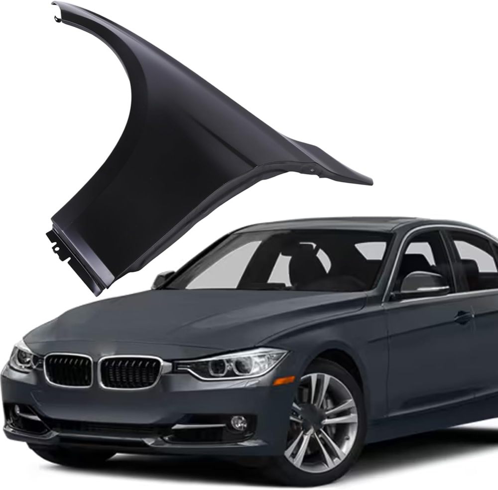 Front Left Fender Compatible with 2012-2016 BMW 328i 2012-2018 BMW 320i Drive Side Steel Primed Replacement Of 41009621597