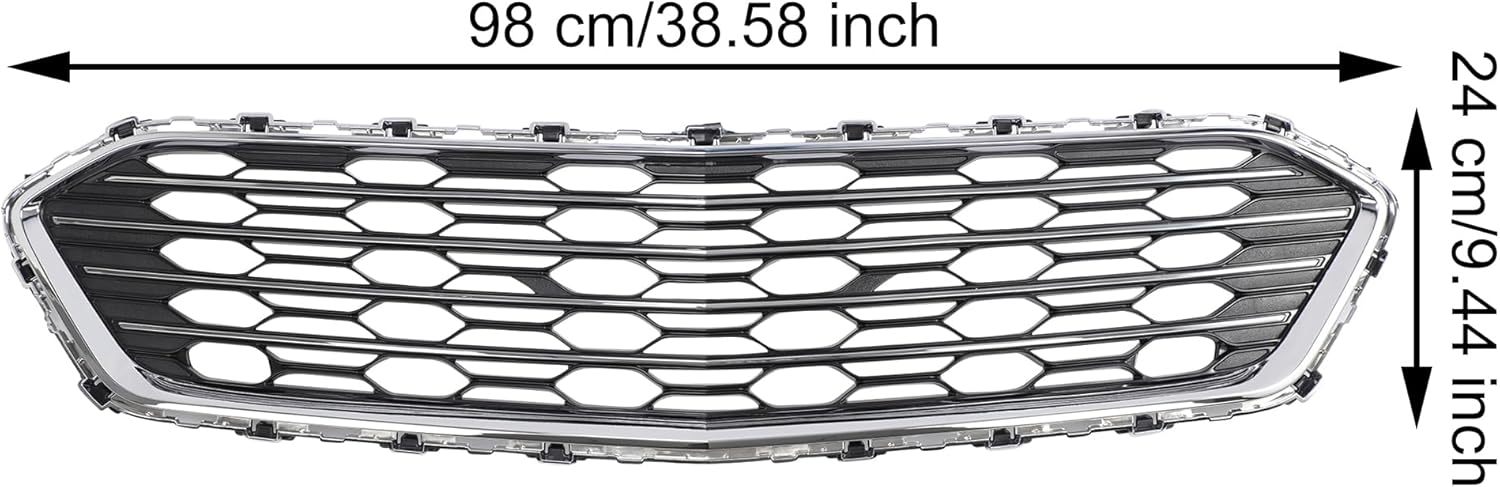 Front Bumper Mesh Middle Grille Chrome For 2016 2017 2018 Chevrolet Cruze Sedan GM1036174