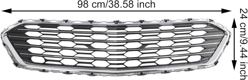 Front Bumper Mesh Middle Grille Chrome For 2016 2017 2018 Chevrolet Cruze Sedan GM1036174