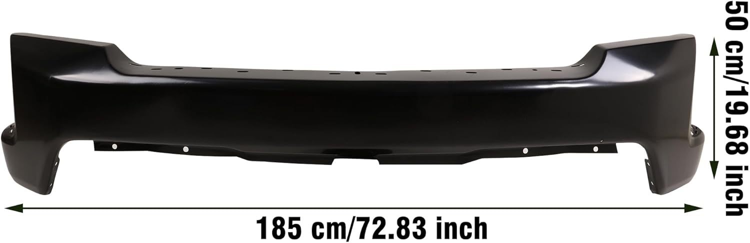 Compatible with 2019 2020 2021 Chevy Silverado 1500 Front Bumper Face Bar Black w/o Sensor Holes OEM 84588804