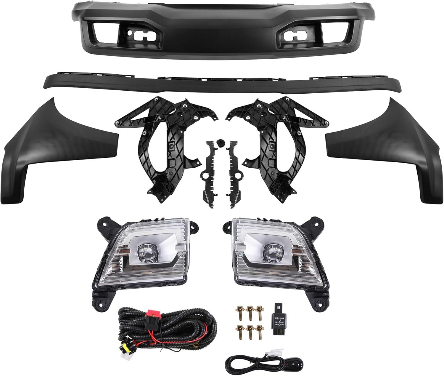 Front Bumper Retainer Fog Lights Assembly Kit For 2019 2020 2021 Chevy Silverado Chevrolet 1500