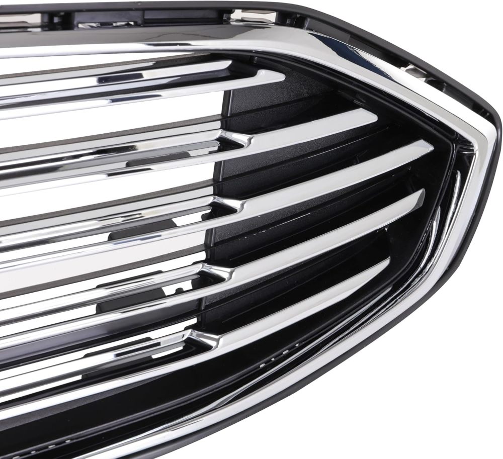 Front Grille Bumper Upper Chrome Black Grill Replacement HS7Z8200AA For 2017 2018 Ford Fusion