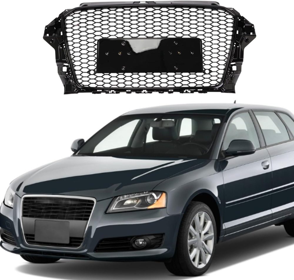 Front Bumper Black Honeycomb Grill Grille Fits For 2013 2014 2015 2016 Audi A3 S3 RS3