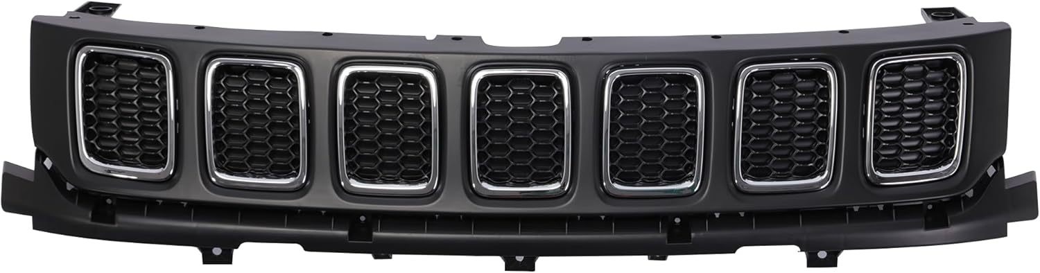 Plastic Front Bumper Cover Group Upper & Lower Grille Set Replacement For 2017-2022 Jeep Compass OE 68351154AA,68351154AD
