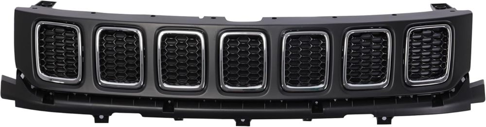Plastic Front Bumper Cover Group Upper & Lower Grille Set Replacement For 2017-2022 Jeep Compass OE 68351154AA,68351154AD
