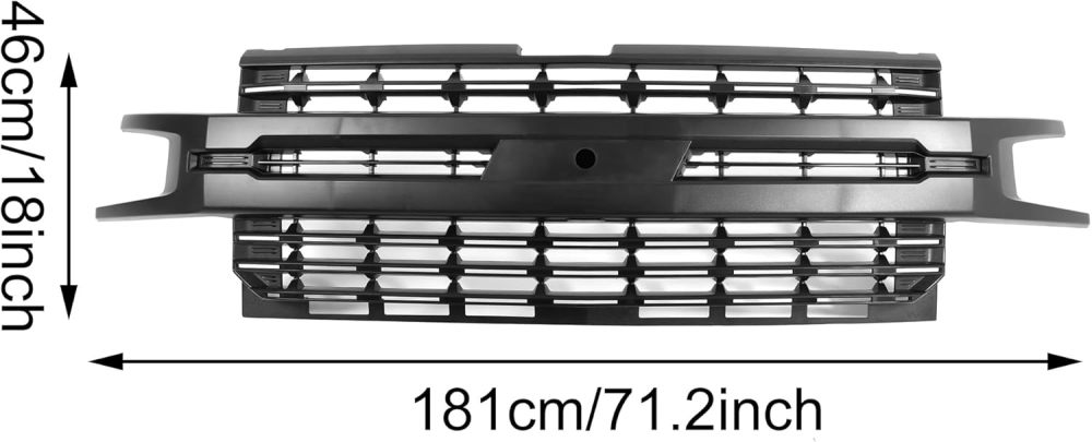 For 2019 2020 2021 Chevy Chevrolet Silverado 1500 Front Bumper Hood Upper Grille Plastic Replacement 84493319