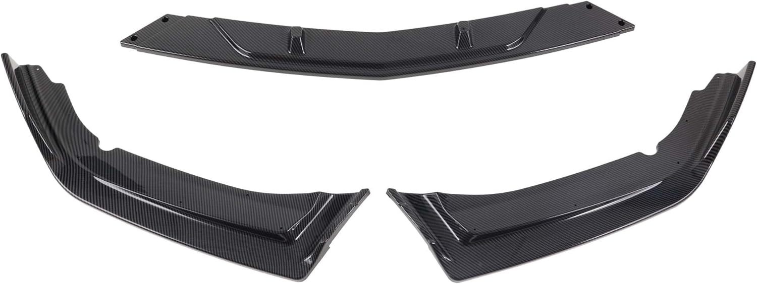 3Pcs Front Bumper Lip Compatible with 2016-2021 Honda Civic EX LX Air Dam Lower Chin Splitter Protection Body Kit (Glossy Black)