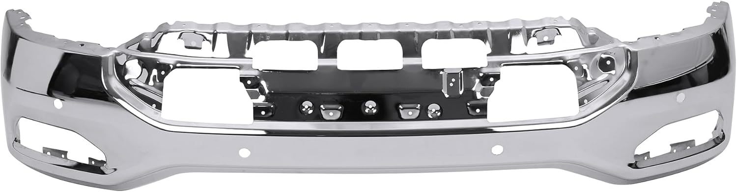 Replacement For 2016 2017 2018 GMC Sierra 1500 Front Bumper With Sensor Holes Chrome Steel,23243500 GM1002866