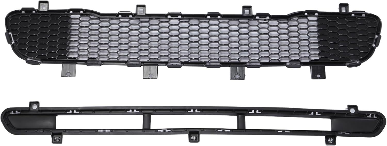 Plastic Front Bumper Cover Group Upper & Lower Grille Set Replacement For 2017-2022 Jeep Compass OE 68351154AA,68351154AD