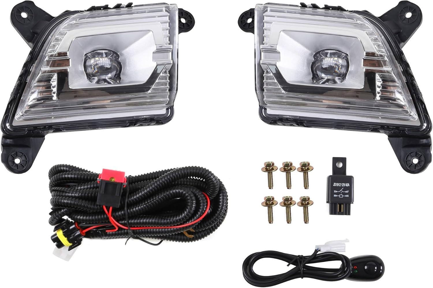 Front Bumper Retainer Fog Lights Assembly Kit For 2019 2020 2021 Chevy Silverado Chevrolet 1500