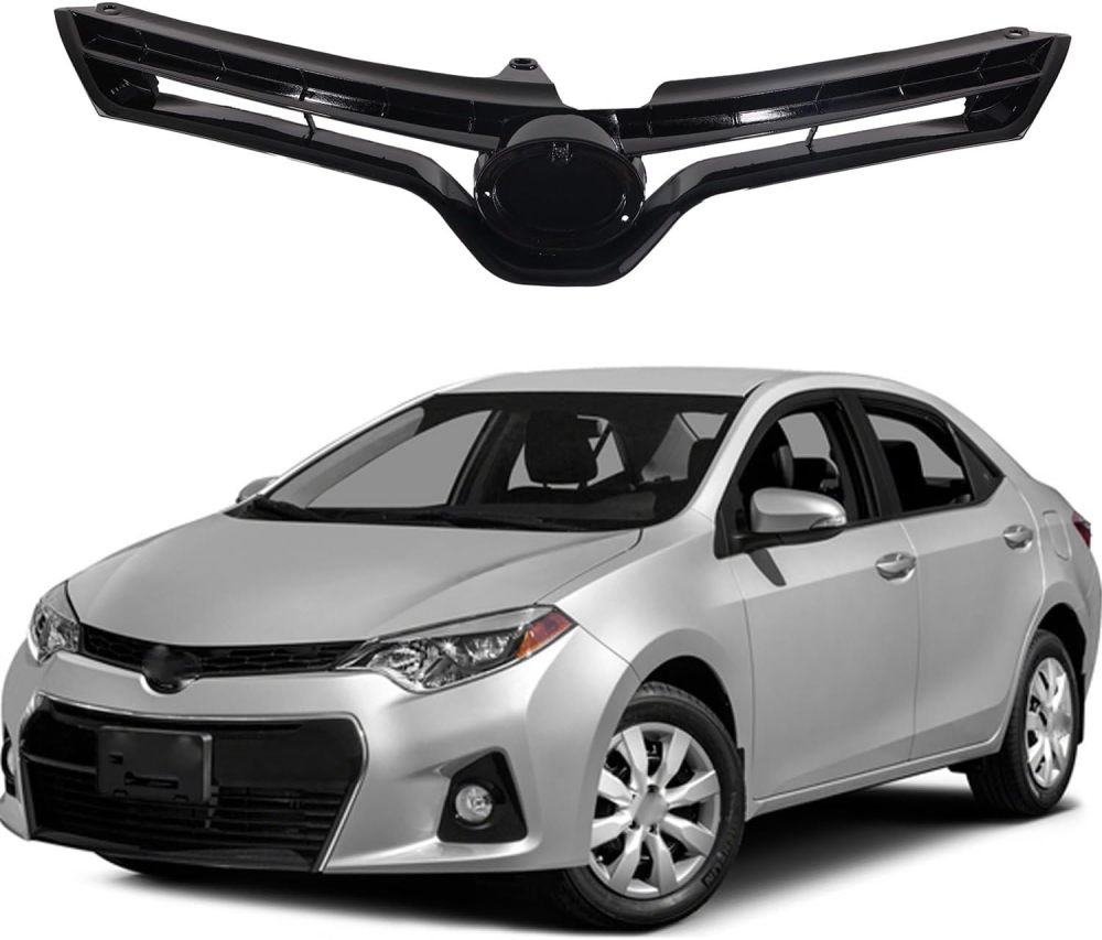 Glossy Black Grille For 2014 2015 2016 Toyota Corolla CE LE Front Bumper Grille Hood Upper Grill