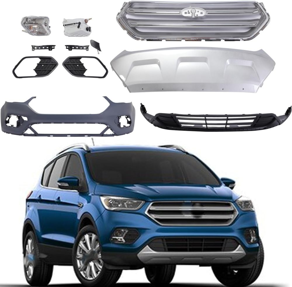 Replacement For 2017 2018 2019 Ford Escape GJ5Z-17757GJ5Z-8200 Front Bumper Cover & Front Grille Fog Lights Assembly