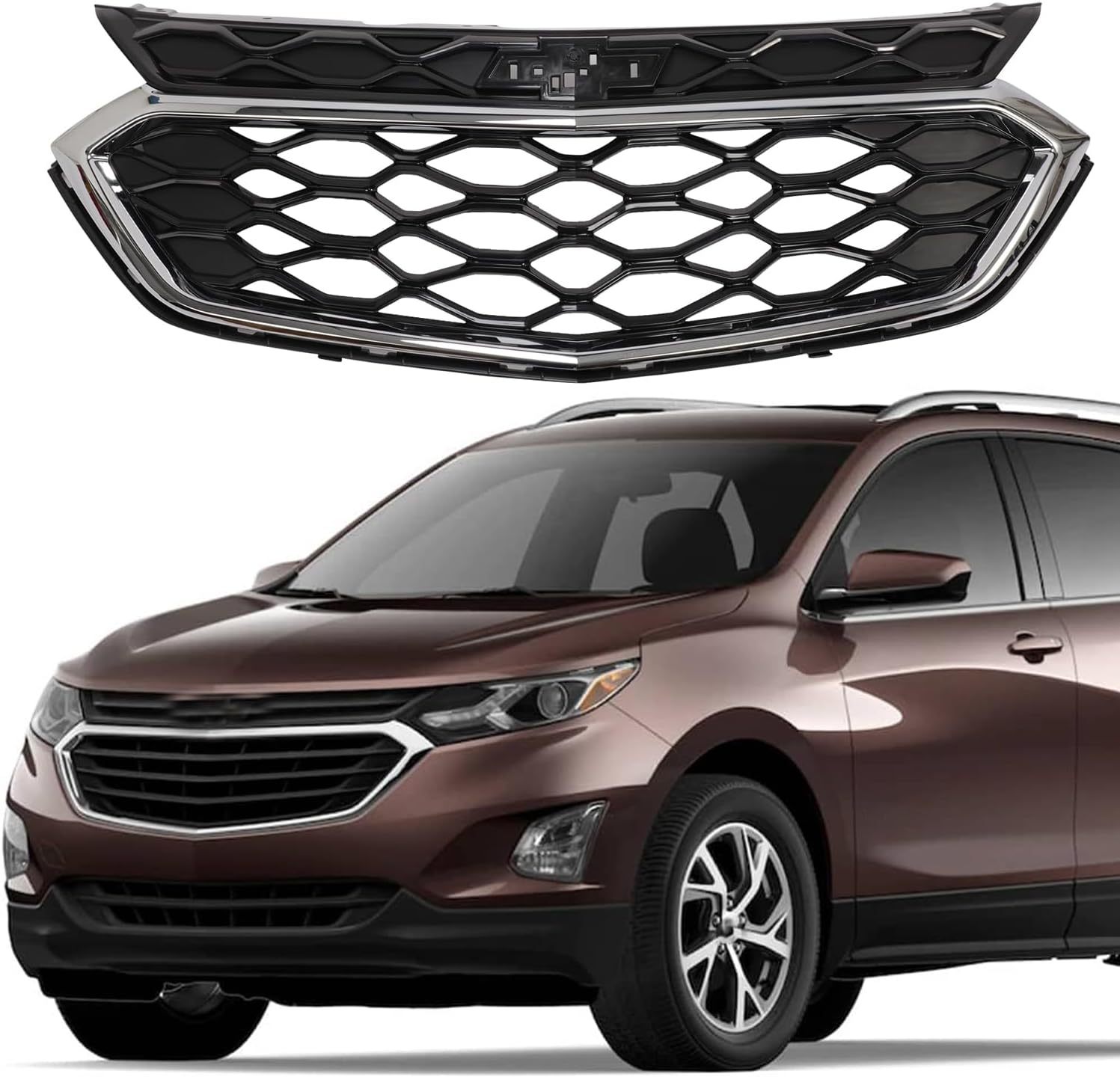 For 2018-2020 Chevrolet Equinox Front Bumper Upper Grille Grill Mesh Chrome Replacement Of 1KPGM1211056 84384741