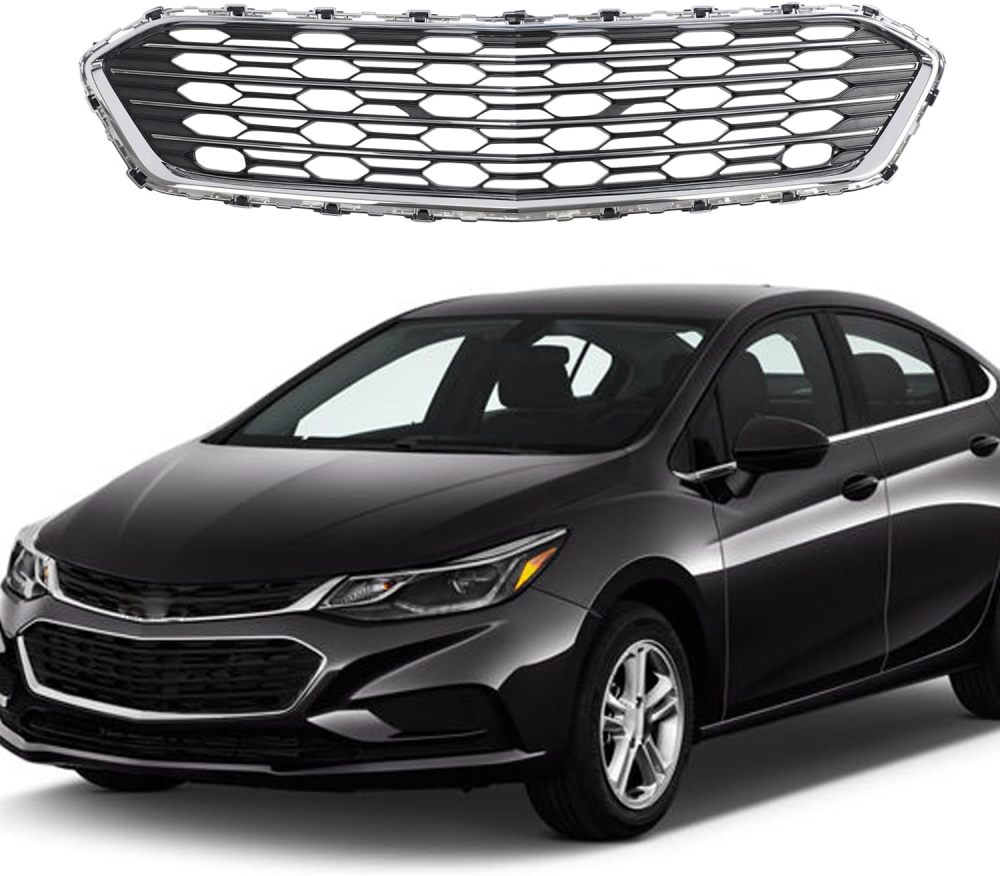 Front Bumper Mesh Middle Grille Chrome For 2016 2017 2018 Chevrolet Cruze Sedan GM1036174