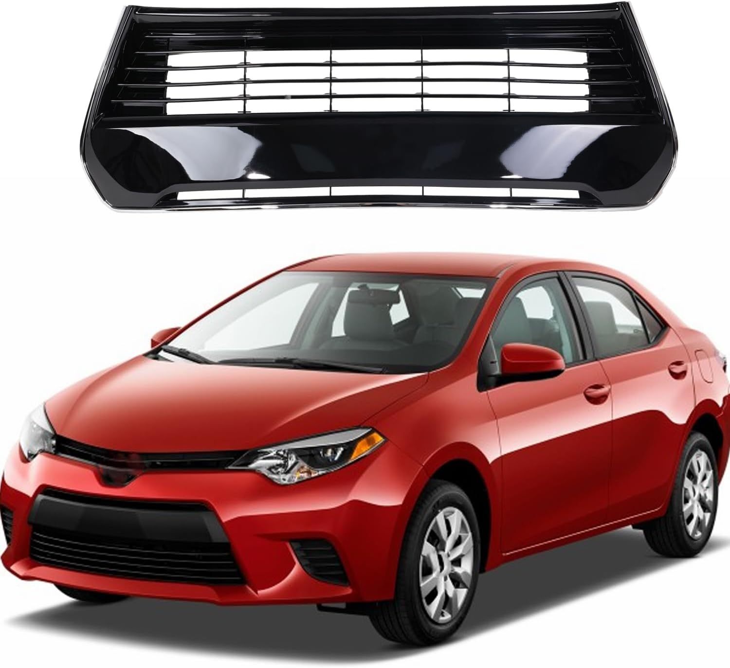 Front Lower Bumper Cover Grille Black For 2014 2015 2016 Toyota Corolla Sedan 4-Door 5310202210