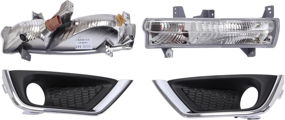 Plastic Front Bumper Cover Group Upper & Lower Grille Set Replacement For 2017-2022 Jeep Compass OE 68351154AA,68351154AD