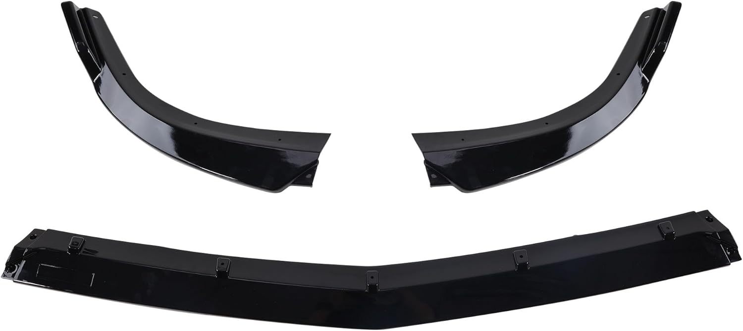 3PCS Front Bumper Lip Glossy Black Compatible with 2012-2014 Mercedes Benz W204 C180 C200 C220 C250 C300 Sport Splitter Protection Body Kit