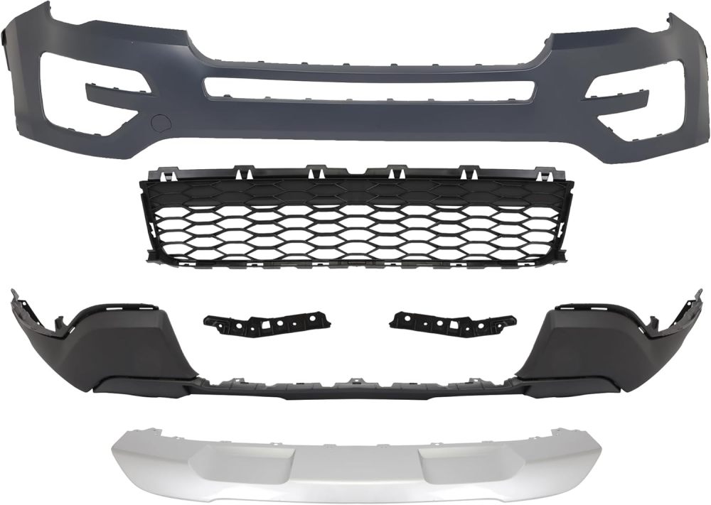 Front Bumper Cover Upper Lower Grille Complete Assembly Black Fit For 2016 2017 Ford Explorer OE 84612436