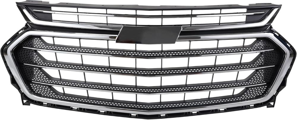 Front Bumper Upper Grille W/Chrome Black For Chevy Traverse 2018 2019 2020 2021 Replacement 84297944
