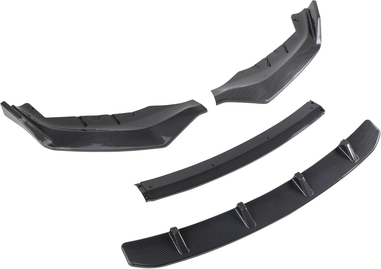 4Pcs Carbon Fiber Look Front Bumper Lip Splitter Spoiler Fit for 2017-2020 BMW 5 Series G30 G31 G38 540i M Sport