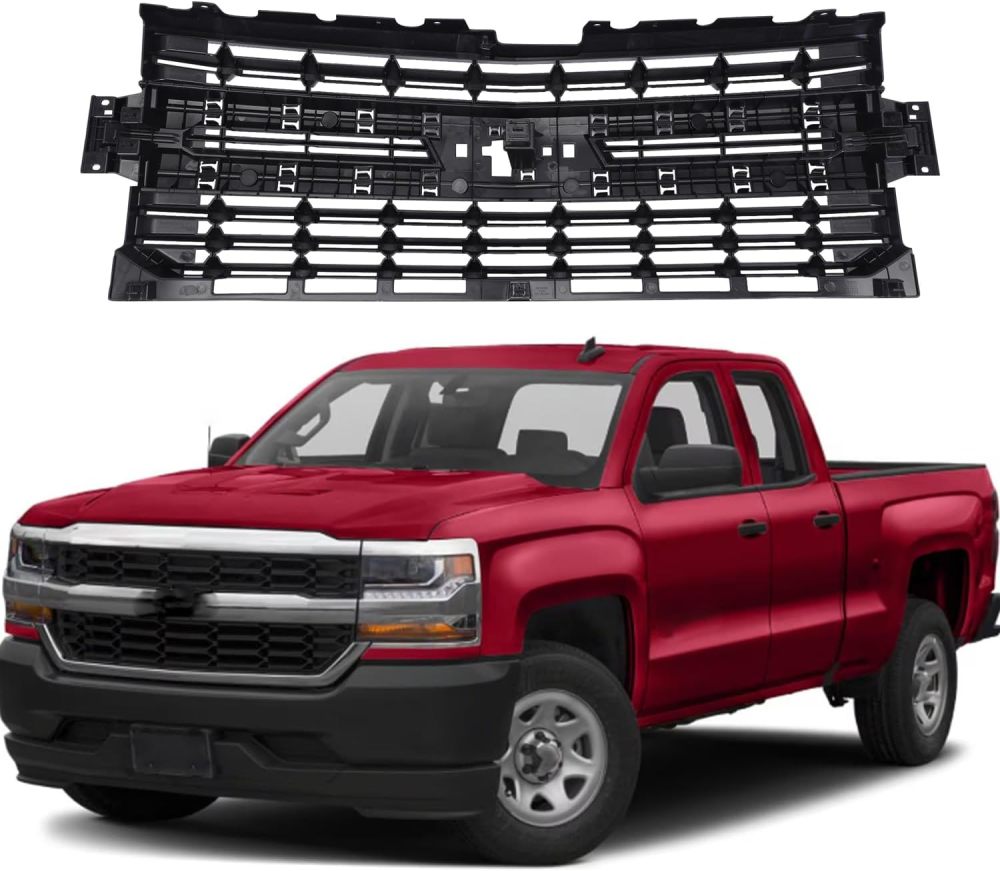 Font Bumper Upper Grille Mesh Grilles Assembly Kit 84128450 For 2019-2022 Chevy Silverado 1500