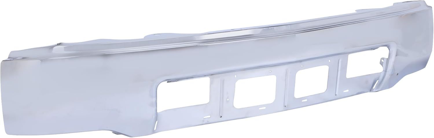 Compatible with 2014 2015 Chevrolet Silverado 1500 Chrome Front Bumper Face Bar w/o Fog Light & Sensor Hole Steel Replacement for 23173677