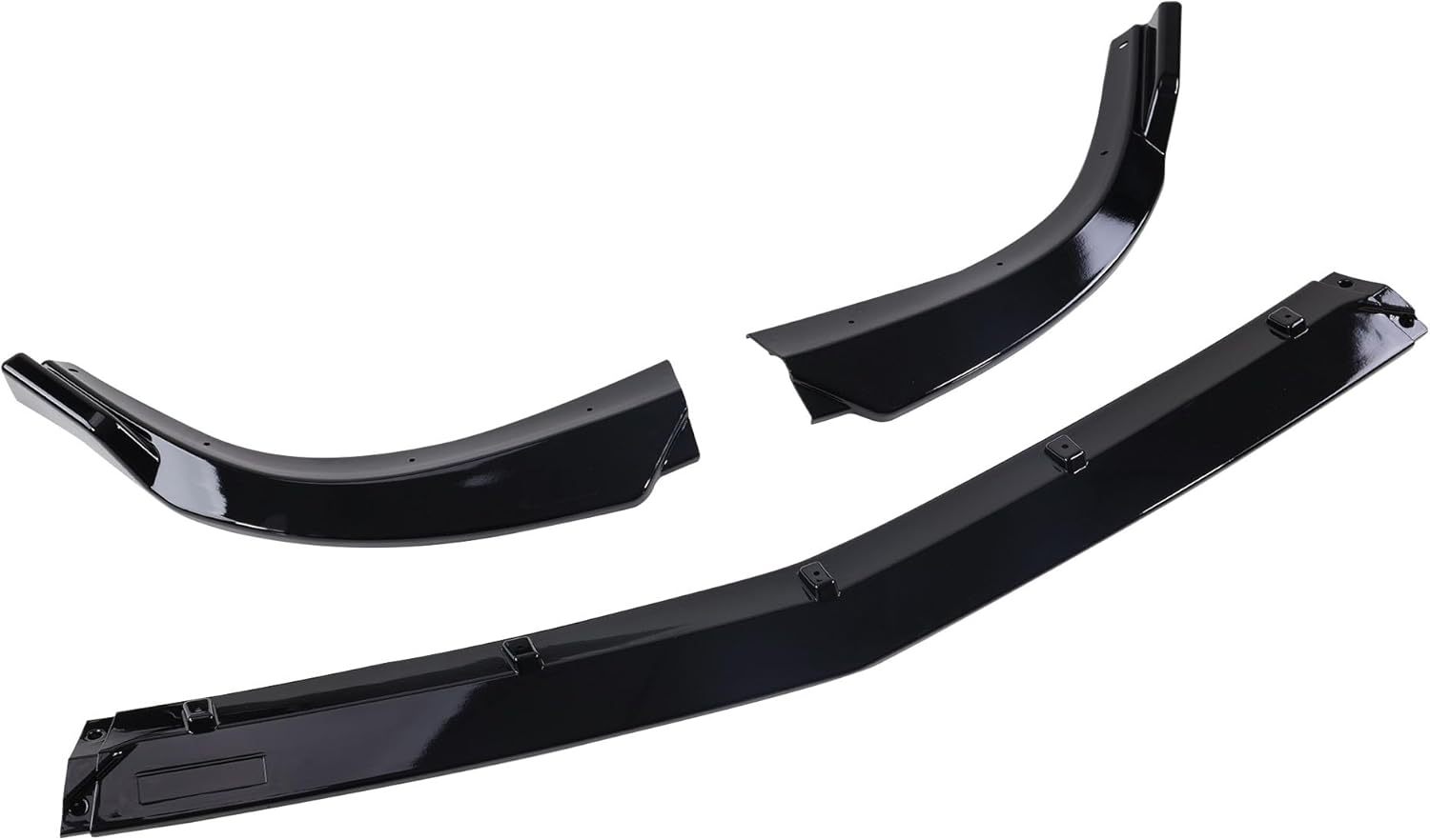 3PCS Front Bumper Lip Glossy Black Compatible with 2012-2014 Mercedes Benz W204 C180 C200 C220 C250 C300 Sport Splitter Protection Body Kit