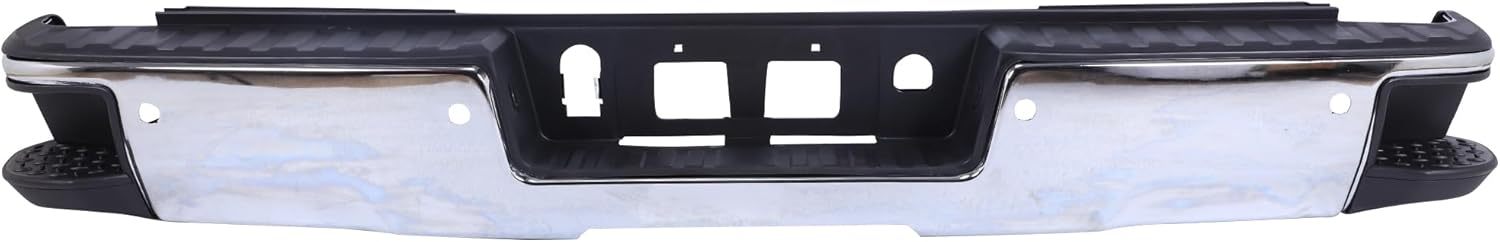 Chrome Steel Rear Bumper Face Bar W/Sensor Holes Fits For 2014-2018 Chevy Silverado GMC Sierra 1500， GM1103183