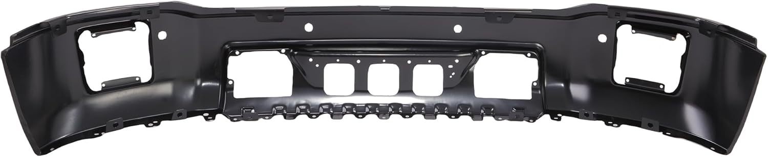 Replacement Front Bumper Steel For 2014-2015 GMC Sierra 1500 Black W/Sensor Fog Hole OE 22902310 |Chrome Silver without Sensor Holes OE 22902307