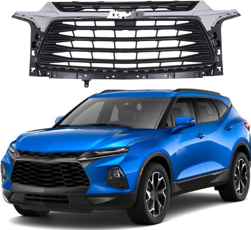 Fit For 2019-2022 Chevrolet Blazer Front Bumper Grille Assembly Black Chrome 84612436