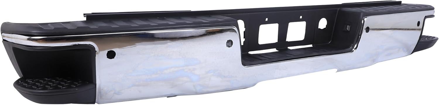 Chrome Steel Rear Bumper Face Bar W/Sensor Holes Fits For 2014-2018 Chevy Silverado GMC Sierra 1500， GM1103183