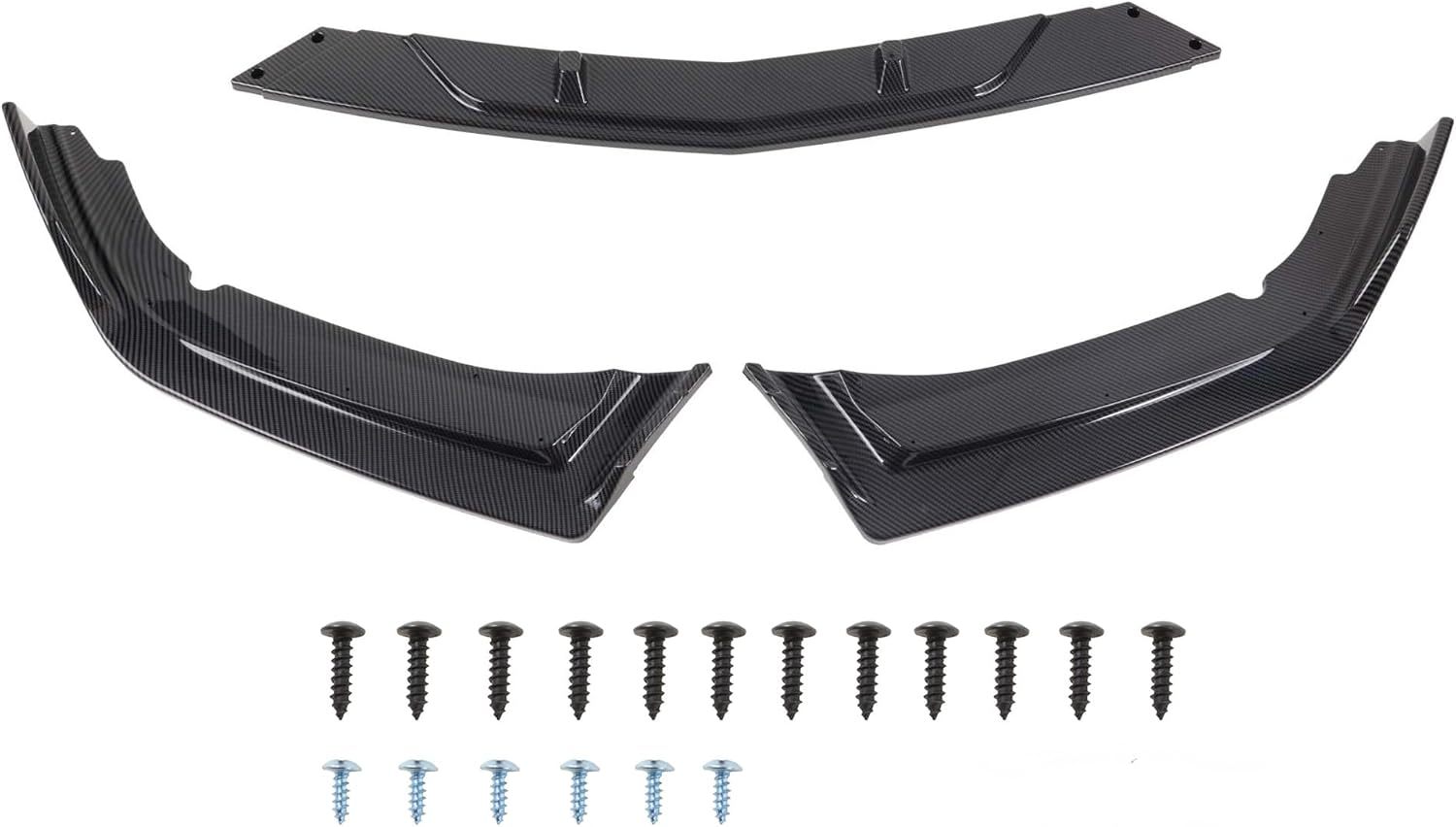3Pcs Front Bumper Lip Compatible with 2016-2021 Honda Civic EX LX Air Dam Lower Chin Splitter Protection Body Kit (Glossy Black)