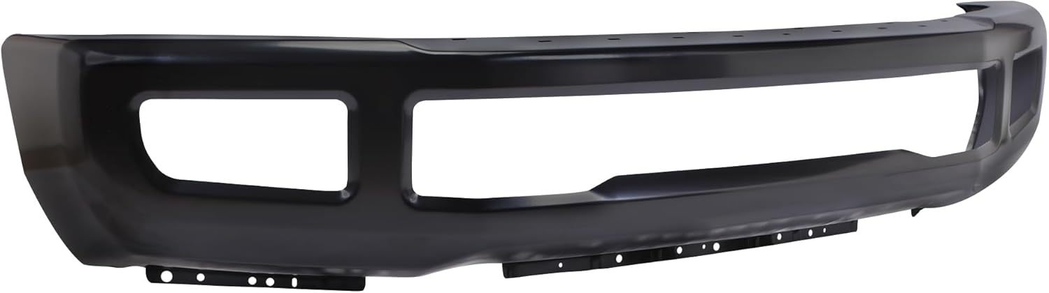 Front Bumper Face Bar W/Fog Light Holes Compatible For 2017 2018 2019 Ford F250 F350 Black Steel Bumper Replacement