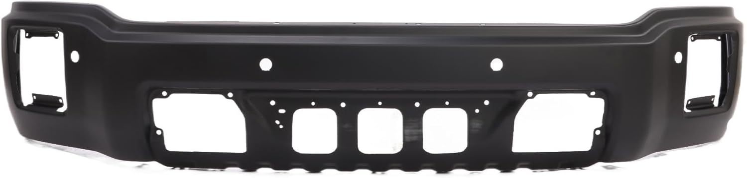 Replacement Front Bumper Steel For 2014-2015 GMC Sierra 1500 Black W/Sensor Fog Hole OE 22902310 |Chrome Silver without Sensor Holes OE 22902307