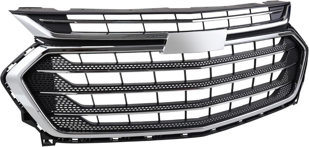 Front Bumper Upper Grille W/Chrome Black For Chevy Traverse 2018 2019 2020 2021 Replacement 84297944