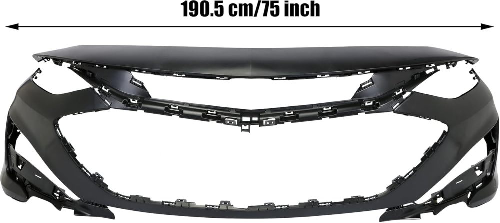 Front Bumper Assembly Replacement with Upper & Lower Grille Fog Lights For 2019 2020 2021 2022 2023 2024 Chevrolet Chevy Malibu