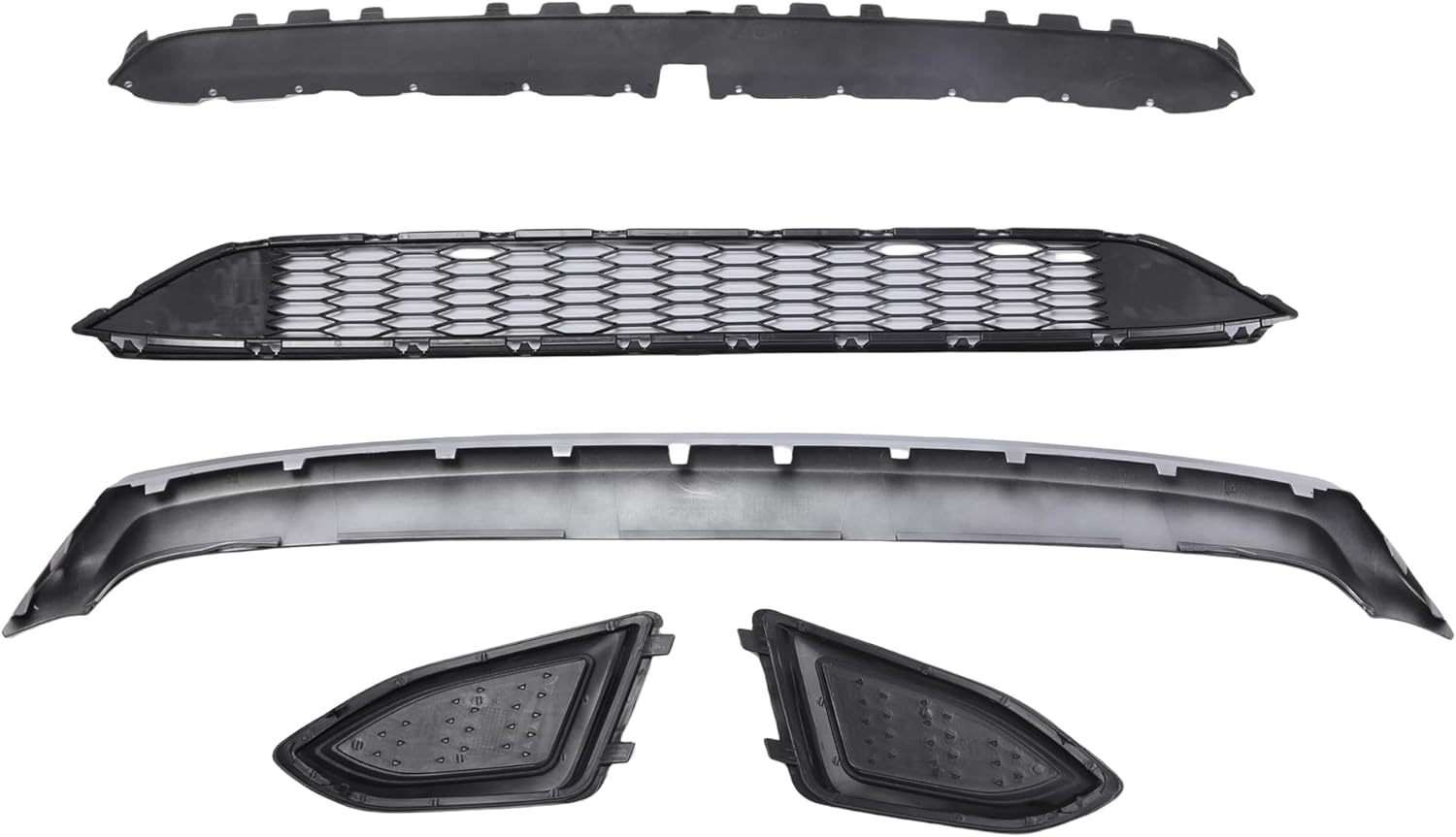 Front Bumper Cover For Ford Edge 2015 2016 2017 2018, Front Mesh Grill Front Bumper Grille Set Replacement Exterior Accessories