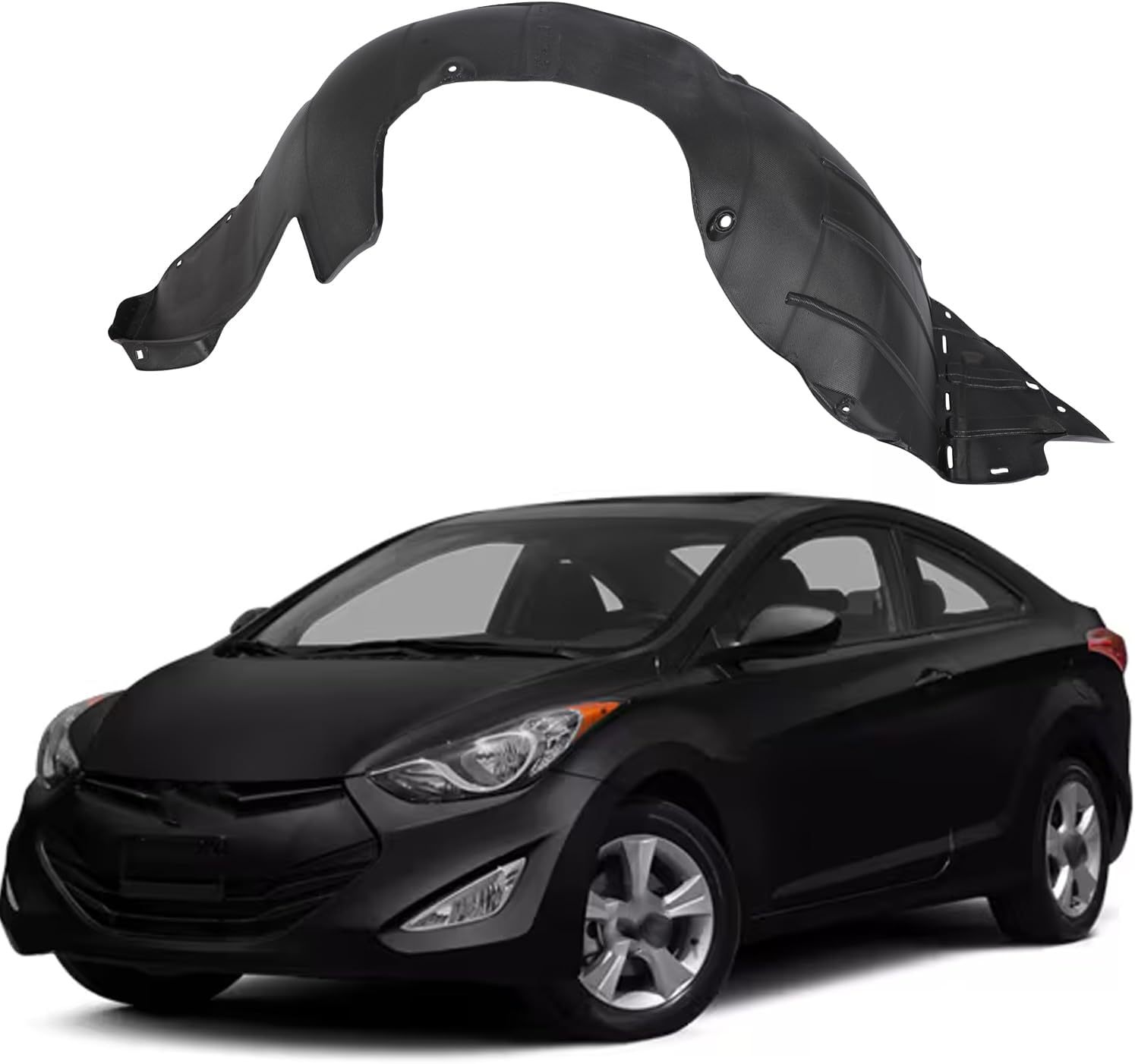 Splash Shield Fender Liner Compatible With 2011-2013 Hyundai Elantra Sedan Front Driver & Passenger Side Direct Replacement 868113X000, 868123X000